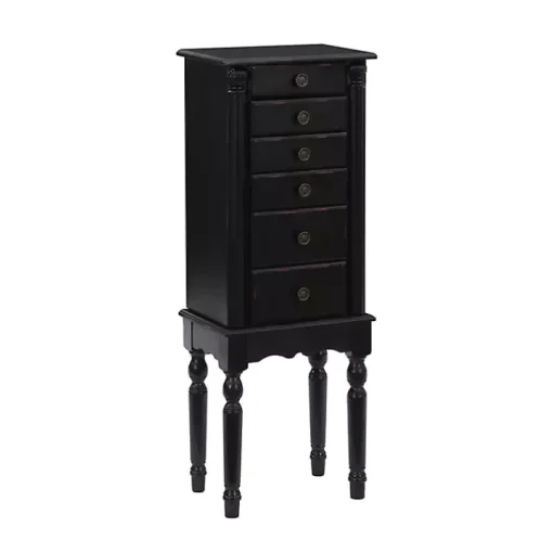 Black 5-Drawer Ollie Petite Jewelry Armoire