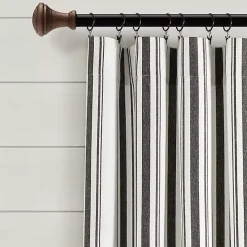 Black Farmhouse Stripe Curtain Panel Set, 108 in.