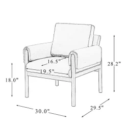 Black Faux Leather and Wood Accent Chair