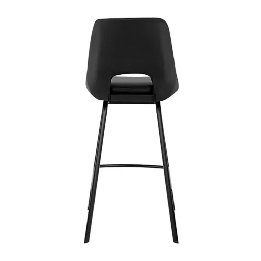 Black Faux Leather Carise Swivel Bar Stool
