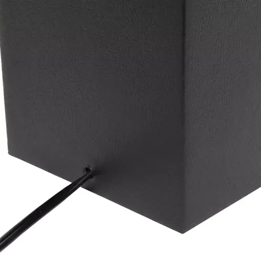 Black Faux Leather Charging Table Lamp