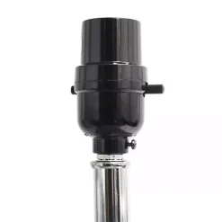Black Faux Leather Charging Table Lamp