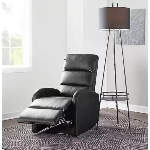 Black Faux Leather Dormi Recliner