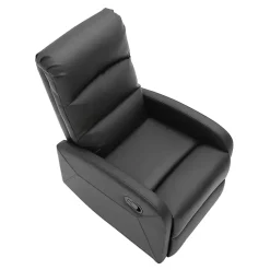 Black Faux Leather Dormi Recliner