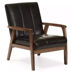 Black Faux Leather Kegan Accent Chair