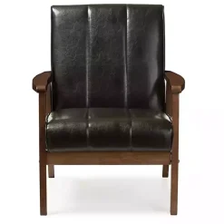 Black Faux Leather Kegan Accent Chair