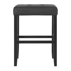 Black Faux Leather Tufted Madison Bar Stool