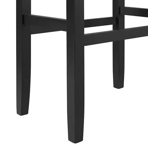 Black Faux Leather Tufted Madison Bar Stool