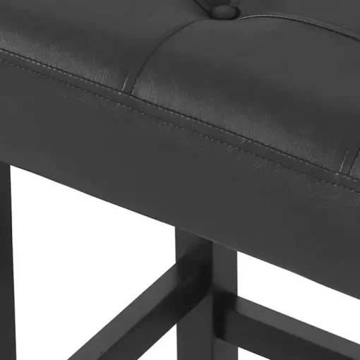 Black Faux Leather Tufted Madison Bar Stool