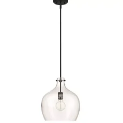 Black Glass Globe Pendant Light