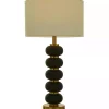 Black Gold Metal Spindle Table Lamp