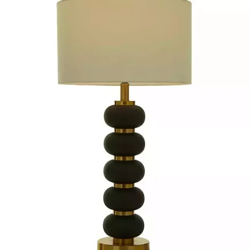 Black Gold Metal Spindle Table Lamp