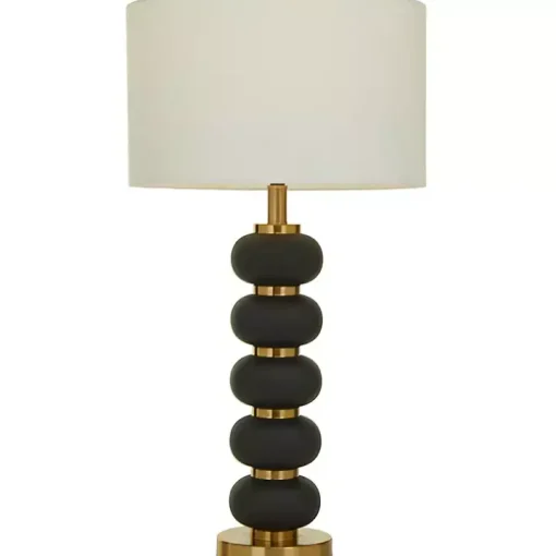 Black Gold Metal Spindle Table Lamp