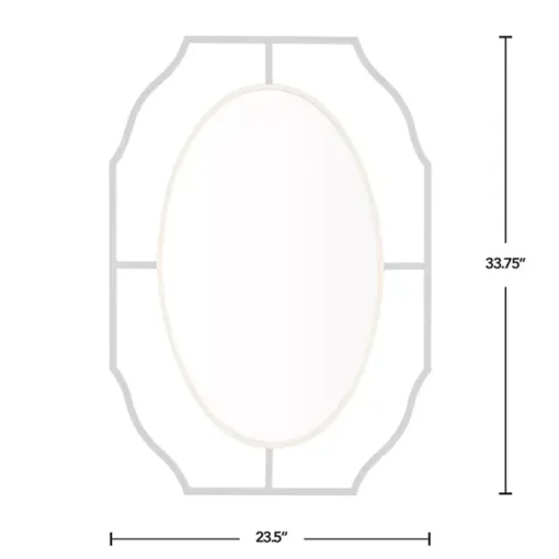 Black Gold Scalloped Oval Frame Wall Mirror