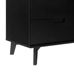 Black Grooved Handle 6-Drawer Dresser