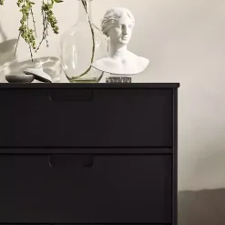 Black Grooved Handle 6-Drawer Dresser