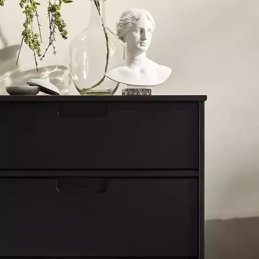 Black Grooved Handle 6-Drawer Dresser