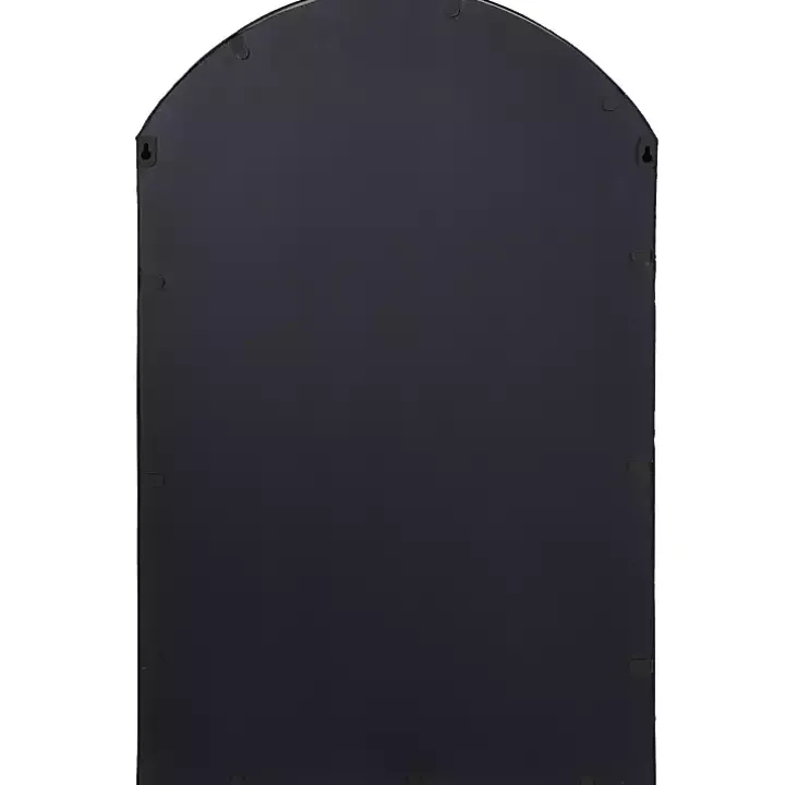 Black Iron Arched Windowpane Mirror