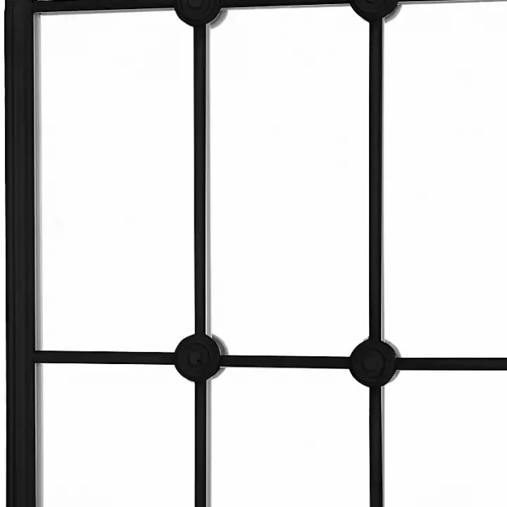 Black Iron Arched Windowpane Mirror