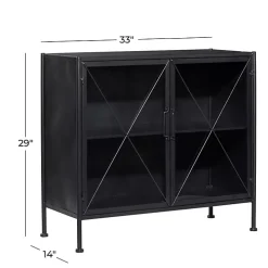 Black Iron X-Panel Cabinet