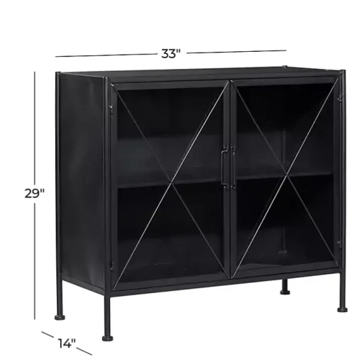 Black Iron X-Panel Cabinet