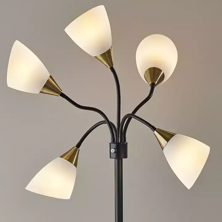 Black 5-Light Adjustable Tree Floor Lamp