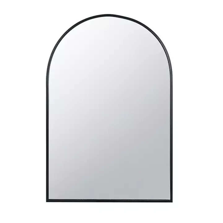 Black Long Arched Wall Mirror