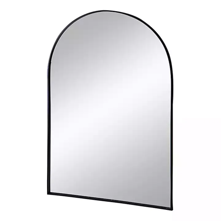 Black Long Arched Wall Mirror