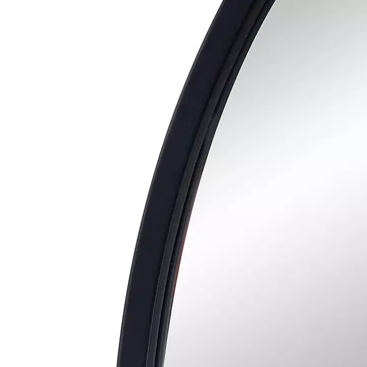 Black Long Arched Wall Mirror
