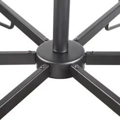 Black Metal & Bowl Glass Shade 6-Light Chandelier