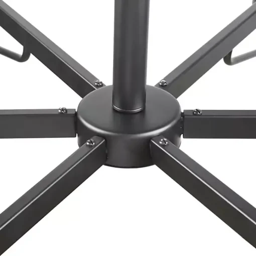 Black Metal & Bowl Glass Shade 6-Light Chandelier