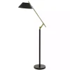 Black Metal & Brass Angled Arm Task Floor Lamp