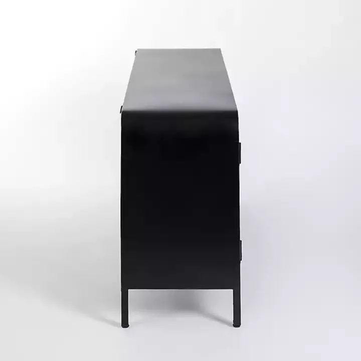 Black Metal & Glass 4-Door Bentley Cabinet