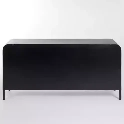 Black Metal & Glass 4-Door Bentley Cabinet