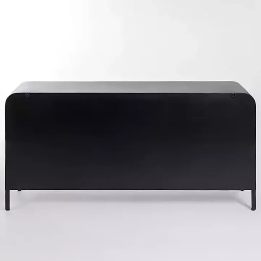 Black Metal & Glass 4-Door Bentley Cabinet