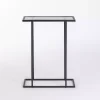 Black Metal and Glass Rectangular Accent Table