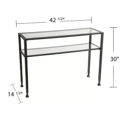 Black Metal and Tempered Glass Console Table