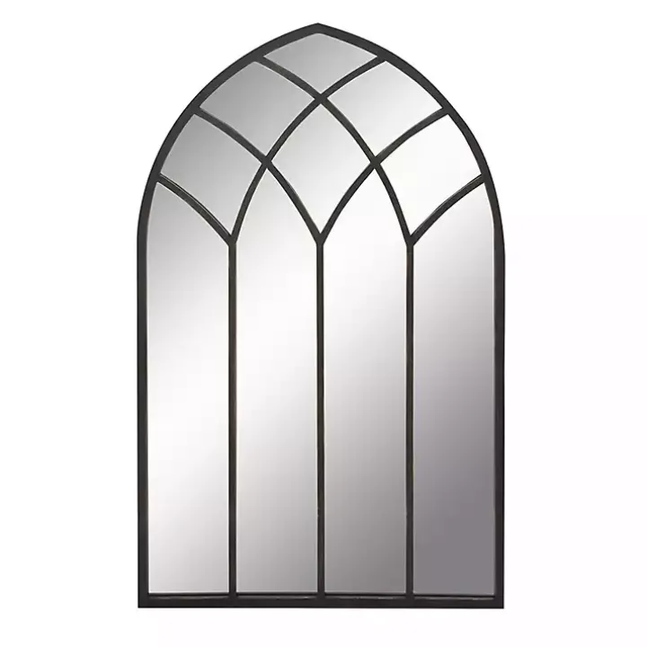 Black Metal Arch Framed Mirror