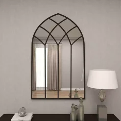Black Metal Arch Framed Mirror
