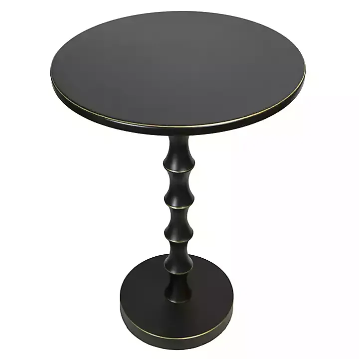 Black Metal Bamboo Accent Table