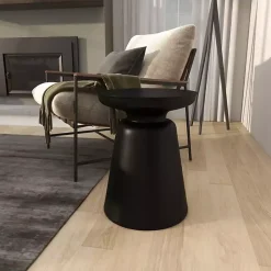 Black Metal Bell Shaped Accent Table