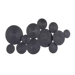 Black Metal Circles Wall Plaque