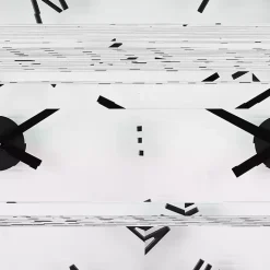 Black Metal Clear Glass Wall Clock