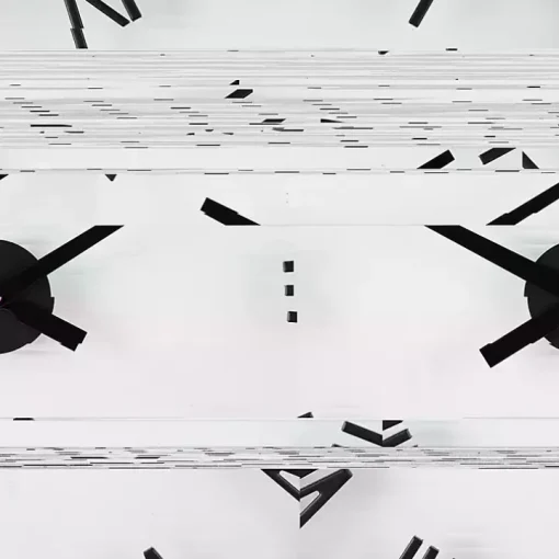 Black Metal Clear Glass Wall Clock