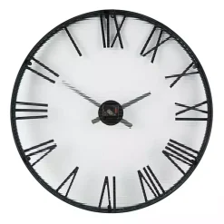 Black Metal Clear Glass Wall Clock