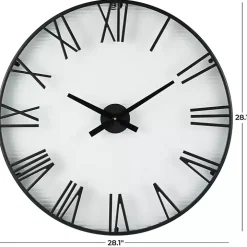 Black Metal Clear Glass Wall Clock