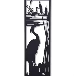 Black Metal Egrets I Wall Plaque