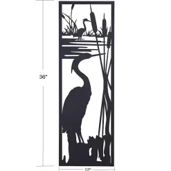 Black Metal Egrets I Wall Plaque
