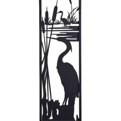 Black Metal Egrets I Wall Plaque