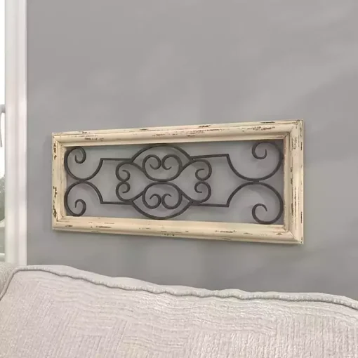 Black Metal Farmhouse Scroll Wall Plaque